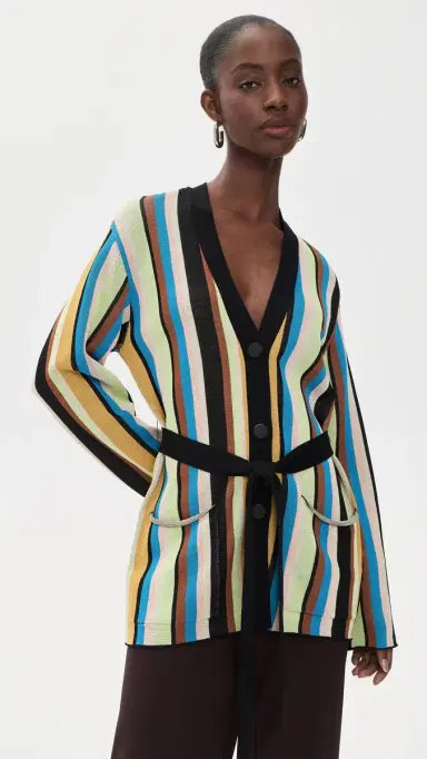 SIMONMILLER ax Belted Cardigan Ocean Stripe | Thumbnail 2 SIMONMILLER ax Belted Cardigan Ocean Stripe | Thumbnail 2