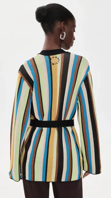 SIMONMILLER ax Belted Cardigan Ocean Stripe | Thumbnail 3 SIMONMILLER ax Belted Cardigan Ocean Stripe | Thumbnail 3
