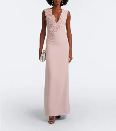 Costarellos Jevi embellished floral appliqué crepe gown | Thumbnail 2 Costarellos Jevi embellished floral appliqué crepe gown | Thumbnail 2