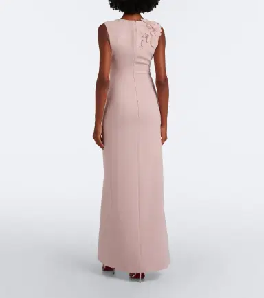 Costarellos Jevi embellished floral appliqué crepe gown | Thumbnail 4 Costarellos Jevi embellished floral appliqué crepe gown | Thumbnail 4