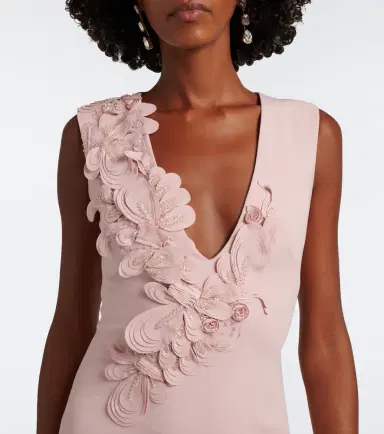 Costarellos Jevi embellished floral appliqué crepe gown | Thumbnail 5 Costarellos Jevi embellished floral appliqué crepe gown | Thumbnail 5
