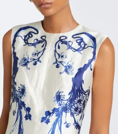 Erdem Floral twill midi dress | Thumbnail 4 Erdem Floral twill midi dress | Thumbnail 4