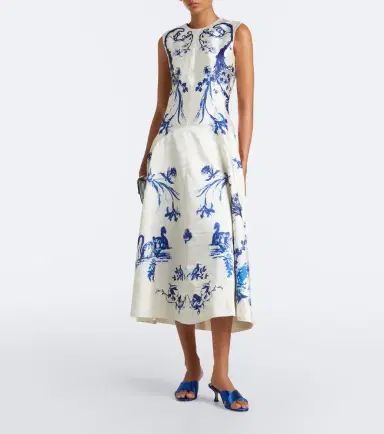 Erdem Floral twill midi dress | Thumbnail 5 Erdem Floral twill midi dress | Thumbnail 5