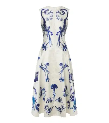 Erdem Floral twill midi dress | Thumbnail 1 Erdem Floral twill midi dress | Thumbnail 1