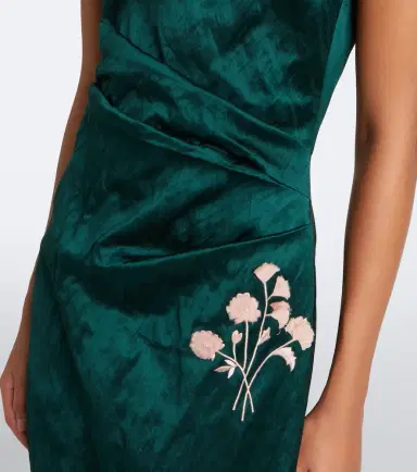 Erdem Embellished floral appliqué satin cocktail dress | Thumbnail 3 Erdem Embellished floral appliqué satin cocktail dress | Thumbnail 3
