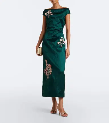 Erdem Embellished floral appliqué satin cocktail dress | Thumbnail 4 Erdem Embellished floral appliqué satin cocktail dress | Thumbnail 4