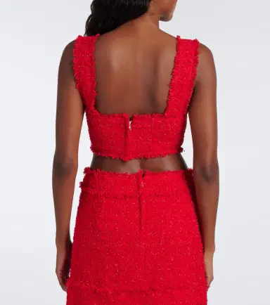 Dolce & Gabbana Cotton-blend bouclé crop top | Thumbnail 2 Dolce & Gabbana Cotton-blend bouclé crop top | Thumbnail 2