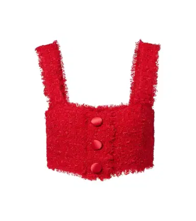 Dolce & Gabbana Cotton-blend bouclé crop top | Thumbnail 1 Dolce & Gabbana Cotton-blend bouclé crop top | Thumbnail 1
