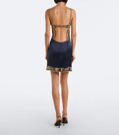 Versace Medusa embellished silk cady satin minidress | Thumbnail 5 Versace Medusa embellished silk cady satin minidress | Thumbnail 5