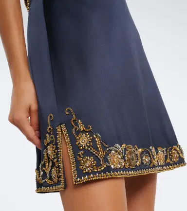 Versace Medusa embellished silk cady satin minidress | Thumbnail 6 Versace Medusa embellished silk cady satin minidress | Thumbnail 6