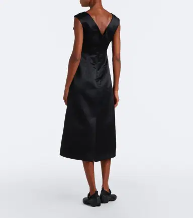 Simone Rocha Floral-appliqué satin midi dress | Thumbnail 2 Simone Rocha Floral-appliqué satin midi dress | Thumbnail 2