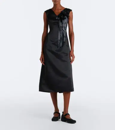 Simone Rocha Floral-appliqué satin midi dress | Thumbnail 5 Simone Rocha Floral-appliqué satin midi dress | Thumbnail 5