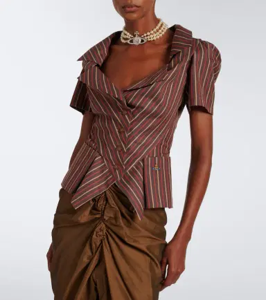 Vivienne Westwood Monday striped peplum cotton top | Thumbnail 3 Vivienne Westwood Monday striped peplum cotton top | Thumbnail 3