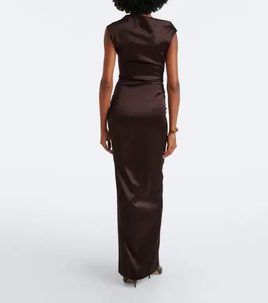 Max Mara Ruched embellished satin gown | Thumbnail 4 Max Mara Ruched embellished satin gown | Thumbnail 4