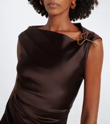 Max Mara Ruched embellished satin gown | Thumbnail 5 Max Mara Ruched embellished satin gown | Thumbnail 5