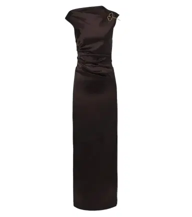 Max Mara Ruched embellished satin gown | Thumbnail 1 Max Mara Ruched embellished satin gown | Thumbnail 1