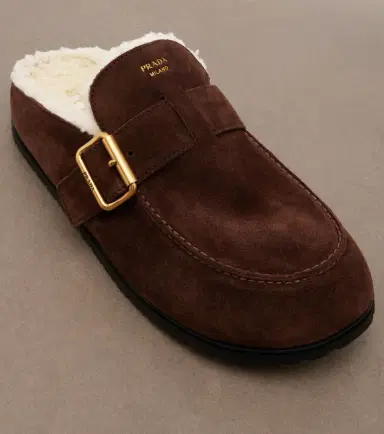 Prada Shearling-lined suede mules | Thumbnail 2 Prada Shearling-lined suede mules | Thumbnail 2