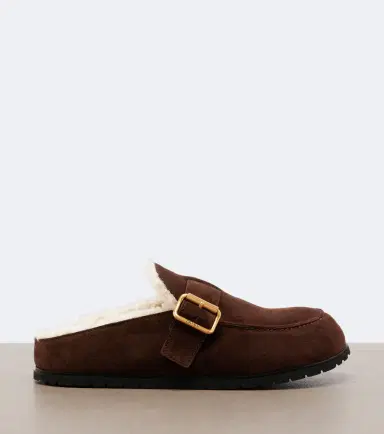 Prada Shearling-lined suede mules | Thumbnail 3 Prada Shearling-lined suede mules | Thumbnail 3