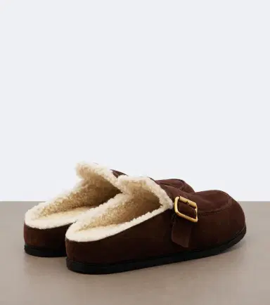 Prada Shearling-lined suede mules | Thumbnail 4 Prada Shearling-lined suede mules | Thumbnail 4
