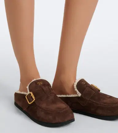 Prada Shearling-lined suede mules | Thumbnail 6 Prada Shearling-lined suede mules | Thumbnail 6