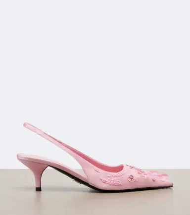 Prada Embellished satin slingback pumps | Thumbnail 3 Prada Embellished satin slingback pumps | Thumbnail 3