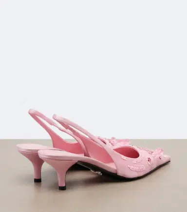 Prada Embellished satin slingback pumps | Thumbnail 4 Prada Embellished satin slingback pumps | Thumbnail 4