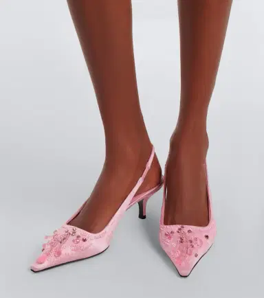 Prada Embellished satin slingback pumps | Thumbnail 6 Prada Embellished satin slingback pumps | Thumbnail 6