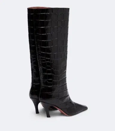 Amina Muaddi Mona croc-effect leather knee-high boots | Thumbnail 2 Amina Muaddi Mona croc-effect leather knee-high boots | Thumbnail 2