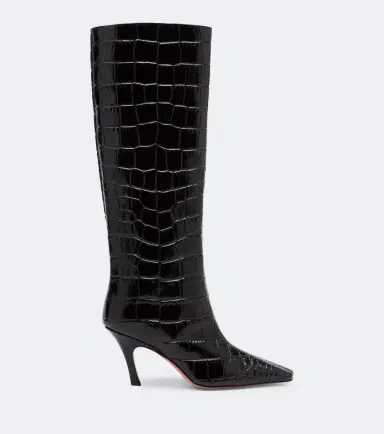 Amina Muaddi Mona croc-effect leather knee-high boots | Thumbnail 4 Amina Muaddi Mona croc-effect leather knee-high boots | Thumbnail 4