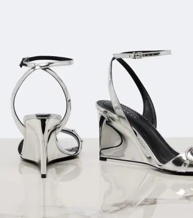 Gucci Donna leather wedge sandals | Thumbnail 4 Gucci Donna leather wedge sandals | Thumbnail 4