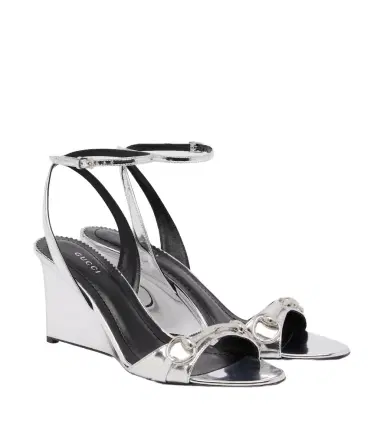 Gucci Donna leather wedge sandals | Thumbnail 1 Gucci Donna leather wedge sandals | Thumbnail 1