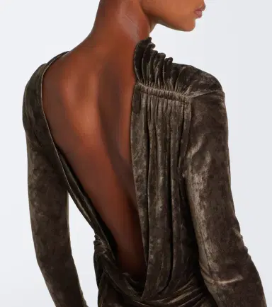 Rick Owens Lilies Shailee draped open-back velvet gown | Thumbnail 3 Rick Owens Lilies Shailee draped open-back velvet gown | Thumbnail 3