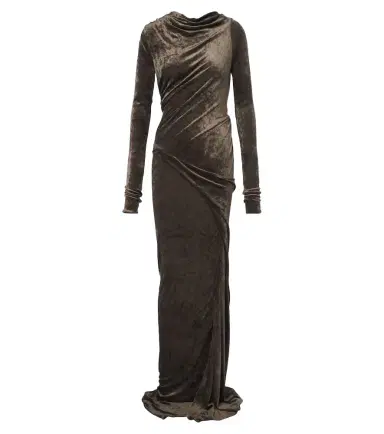 Rick Owens Lilies Shailee draped open-back velvet gown | Thumbnail 1 Rick Owens Lilies Shailee draped open-back velvet gown | Thumbnail 1