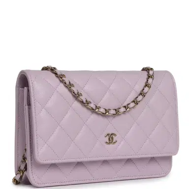 Chanel Chanel Classic Wallet On Chain WOC Light Purple Caviar Light Gold Hardware | Thumbnail 2 Chanel Chanel Classic Wallet On Chain WOC Light Purple Caviar Light Gold Hardware | Thumbnail 2