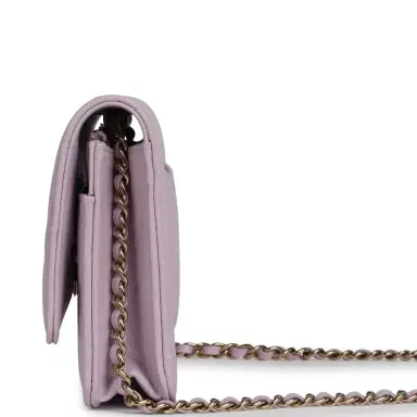 Chanel Chanel Classic Wallet On Chain WOC Light Purple Caviar Light Gold Hardware | Thumbnail 3 Chanel Chanel Classic Wallet On Chain WOC Light Purple Caviar Light Gold Hardware | Thumbnail 3