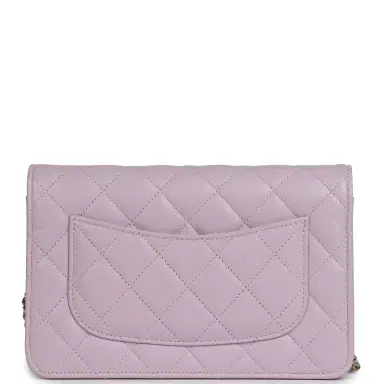 Chanel Chanel Classic Wallet On Chain WOC Light Purple Caviar Light Gold Hardware | Thumbnail 4 Chanel Chanel Classic Wallet On Chain WOC Light Purple Caviar Light Gold Hardware | Thumbnail 4