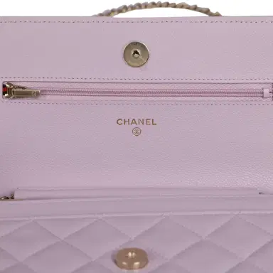 Chanel Chanel Classic Wallet On Chain WOC Light Purple Caviar Light Gold Hardware | Thumbnail 8 Chanel Chanel Classic Wallet On Chain WOC Light Purple Caviar Light Gold Hardware | Thumbnail 8