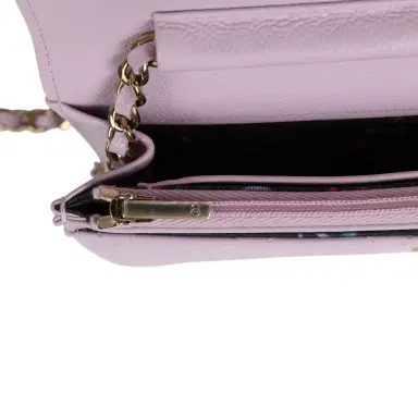 Chanel Chanel Classic Wallet On Chain WOC Light Purple Caviar Light Gold Hardware | Thumbnail 10 Chanel Chanel Classic Wallet On Chain WOC Light Purple Caviar Light Gold Hardware | Thumbnail 10