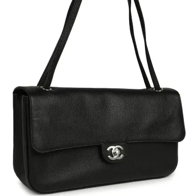 Chanel Chanel Maxi "Souplissimo" Small Flap Bag Black Grained Calfskin Silver Hardware | Thumbnail 2 Chanel Chanel Maxi "Souplissimo" Small Flap Bag Black Grained Calfskin Silver Hardware | Thumbnail 2