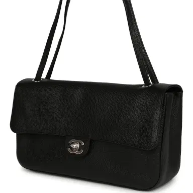 Chanel Chanel Maxi "Souplissimo" Small Flap Bag Black Grained Calfskin Silver Hardware | Thumbnail 5 Chanel Chanel Maxi "Souplissimo" Small Flap Bag Black Grained Calfskin Silver Hardware | Thumbnail 5