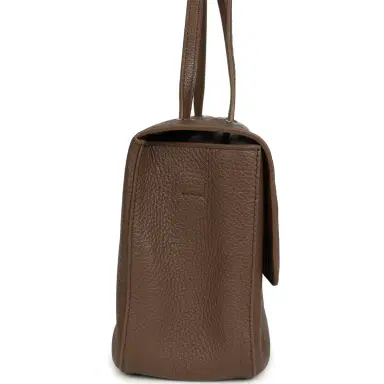 Chanel Chanel Maxi "Souplissimo" Small Flap Bag Brown Grained Calfskin Silver Hardware | Thumbnail 3 Chanel Chanel Maxi "Souplissimo" Small Flap Bag Brown Grained Calfskin Silver Hardware | Thumbnail 3