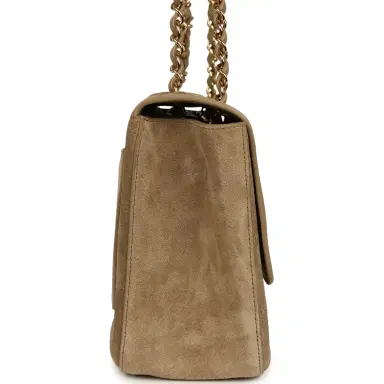 Chanel Chanel Maxi "Souplissimo" Small Flap Bag Dark Beige Suede Gold Hardware | Thumbnail 4 Chanel Chanel Maxi "Souplissimo" Small Flap Bag Dark Beige Suede Gold Hardware | Thumbnail 4