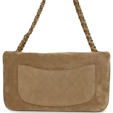 Chanel Chanel Maxi "Souplissimo" Small Flap Bag Dark Beige Suede Gold Hardware | Thumbnail 5 Chanel Chanel Maxi "Souplissimo" Small Flap Bag Dark Beige Suede Gold Hardware | Thumbnail 5