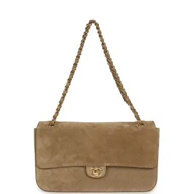 Chanel Chanel Maxi "Souplissimo" Small Flap Bag Dark Beige Suede Gold Hardware | Thumbnail 6 Chanel Chanel Maxi "Souplissimo" Small Flap Bag Dark Beige Suede Gold Hardware | Thumbnail 6