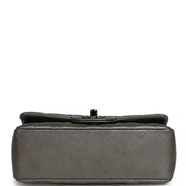 Chanel Chanel Mini Classic Rectangular Flap Bag Dark Silver Lambskin Ruthenium Hardware | Thumbnail 6 Chanel Chanel Mini Classic Rectangular Flap Bag Dark Silver Lambskin Ruthenium Hardware | Thumbnail 6