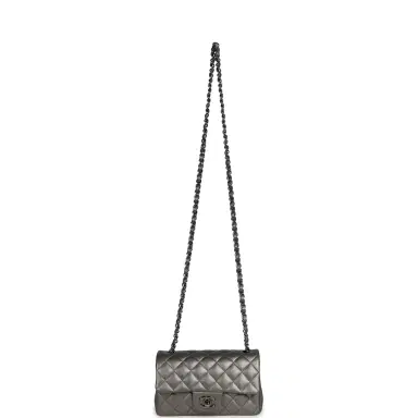 Chanel Chanel Mini Classic Rectangular Flap Bag Dark Silver Lambskin Ruthenium Hardware | Thumbnail 7 Chanel Chanel Mini Classic Rectangular Flap Bag Dark Silver Lambskin Ruthenium Hardware | Thumbnail 7