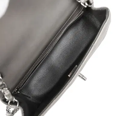 Chanel Chanel Mini Classic Rectangular Flap Bag Dark Silver Lambskin Ruthenium Hardware | Thumbnail 8 Chanel Chanel Mini Classic Rectangular Flap Bag Dark Silver Lambskin Ruthenium Hardware | Thumbnail 8