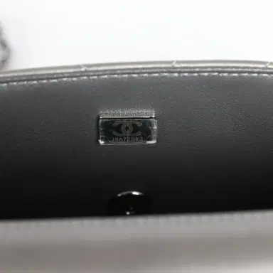 Chanel Chanel Mini Classic Rectangular Flap Bag Dark Silver Lambskin Ruthenium Hardware | Thumbnail 9 Chanel Chanel Mini Classic Rectangular Flap Bag Dark Silver Lambskin Ruthenium Hardware | Thumbnail 9