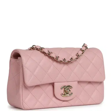Chanel Chanel Mini Classic Rectangular Flap Bag Light Pink Lambskin Light Gold Hardware | Thumbnail 2 Chanel Chanel Mini Classic Rectangular Flap Bag Light Pink Lambskin Light Gold Hardware | Thumbnail 2