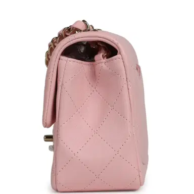 Chanel Chanel Mini Classic Rectangular Flap Bag Light Pink Lambskin Light Gold Hardware | Thumbnail 4 Chanel Chanel Mini Classic Rectangular Flap Bag Light Pink Lambskin Light Gold Hardware | Thumbnail 4